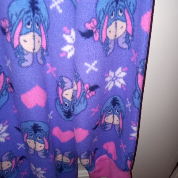 Disney Eeyore Fleece Footed Onesie Pajama, Purple, size L/G (11/13), used - Picture 5 of 7